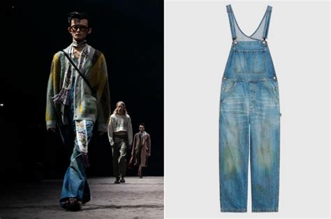 grass stained gucci|Gucci is selling denim overalls with grass 'stain effect' for $1,400.